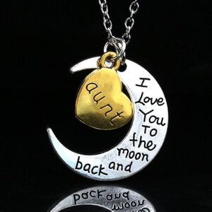  Ladies Aunt Moon Heart Necklace
